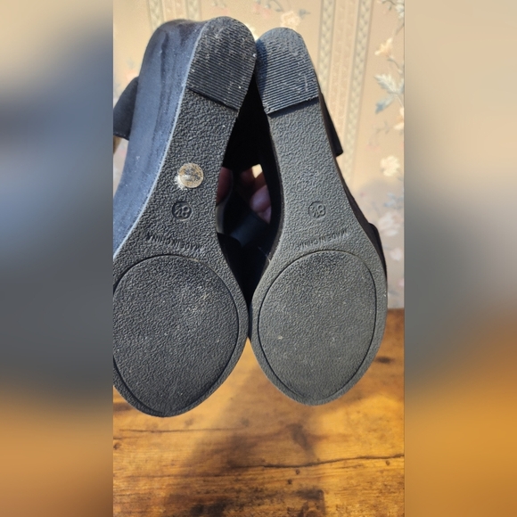 a.n.a Black Suede Wedge Sandals - Picture 2 of 4